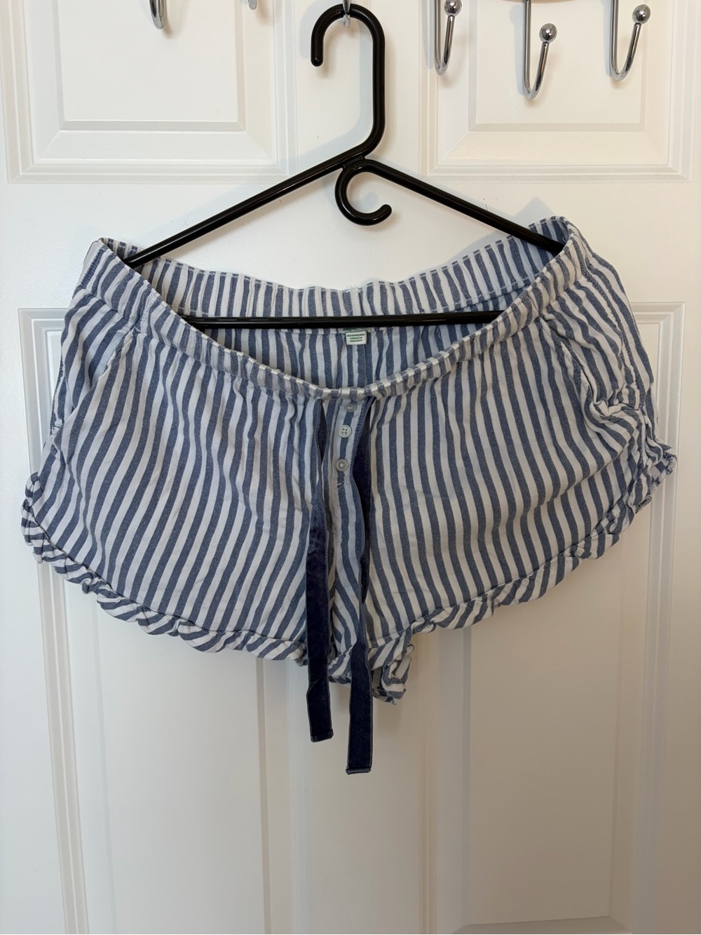 aerie Blue and White Striped Sleepwear Lounge Shorts Large